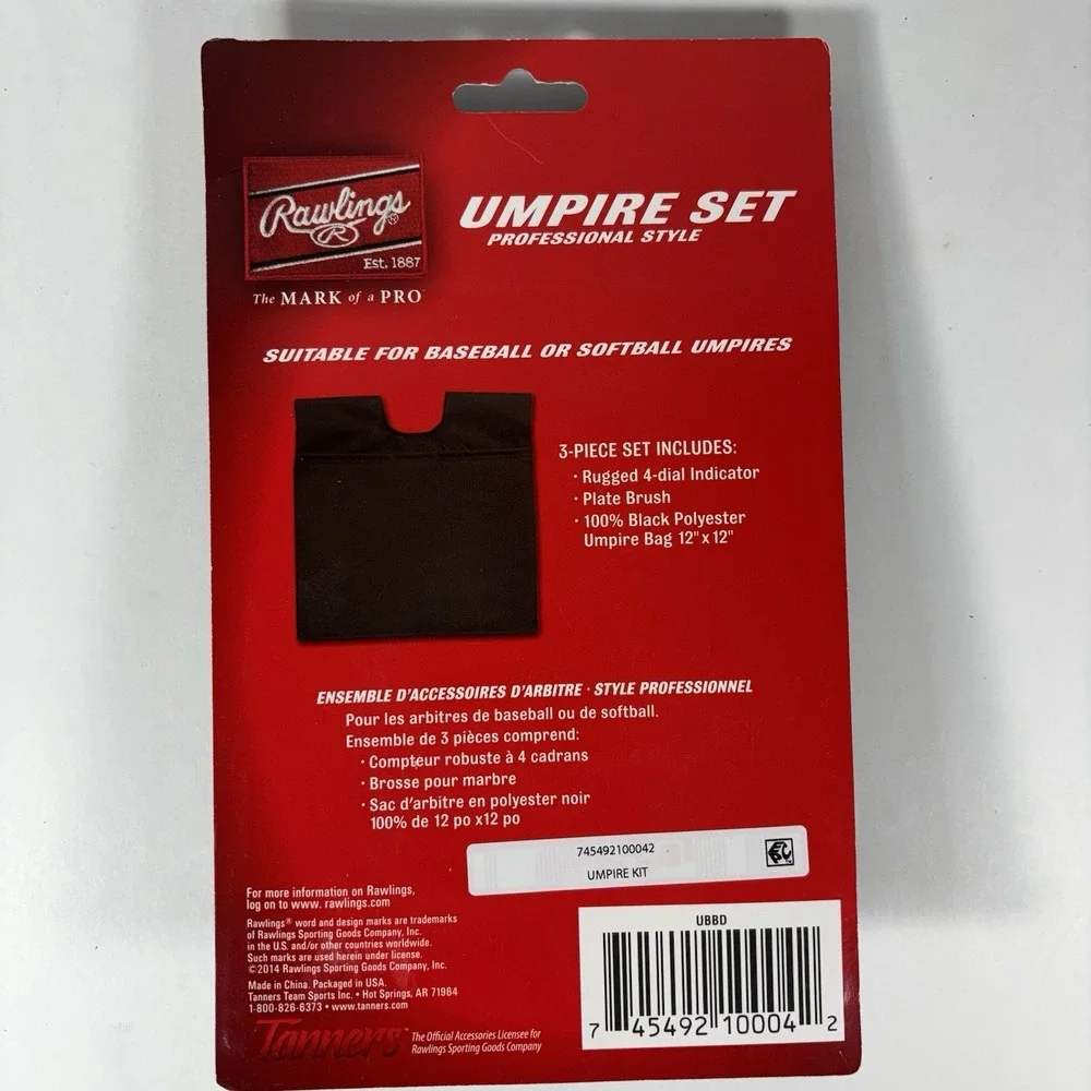 Rawlings Umpire Accessories Kit UBBD Three Piece Professional Style Umpire Set